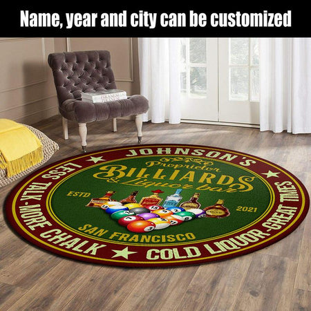 Personalized Billiard Living Room Round Mat Circle Rug 07030