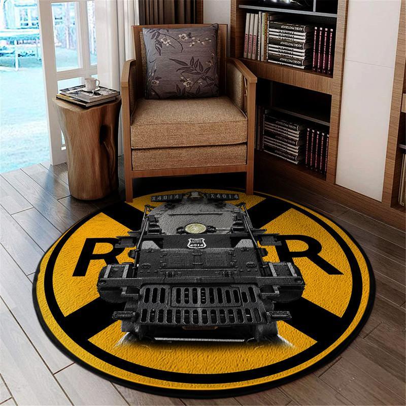 Unionpacific Living Room Round Mat Circle Rug Union Pacific Big Boy 4014 04918