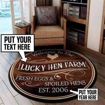 Personalized Welcome To The Farm Living Room Round Mat Circle Rug 05542