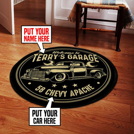 Personalized Truck Living Room Round Mat Circle Rug 06376