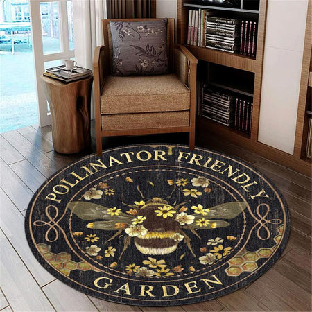 Bee Garden Living Room Round Mat Circle Rug 07044