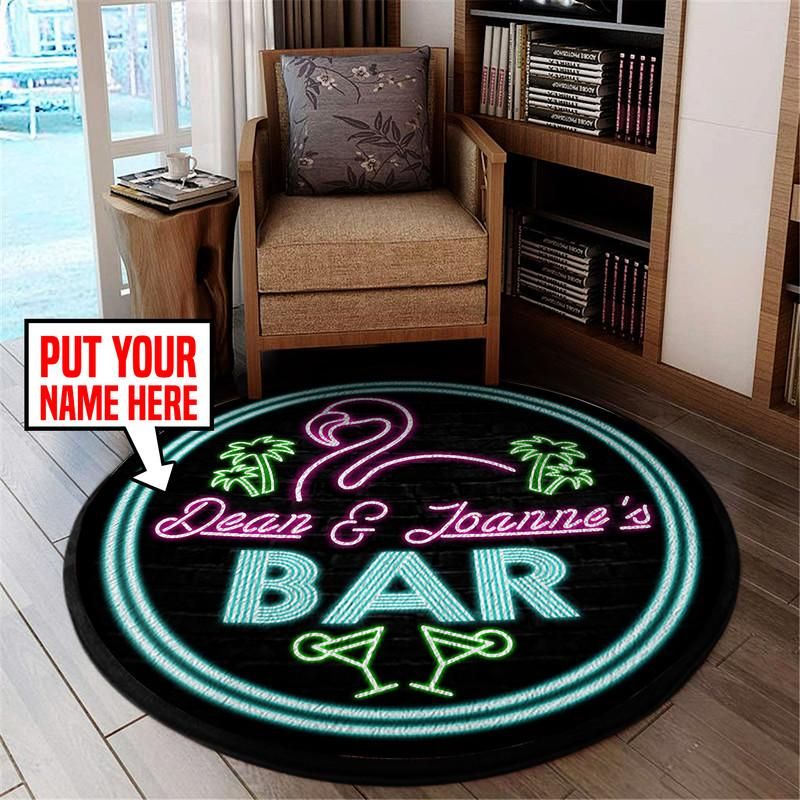 Personalized Bar Living Room Round Mat Circle Rug 06510