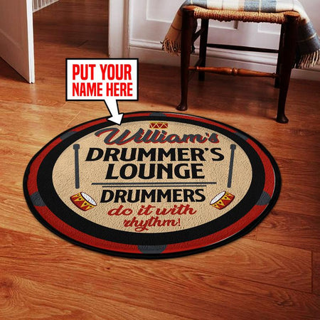 Personalized Drum Lounge Living Room Round Mat Circle Rug 06088