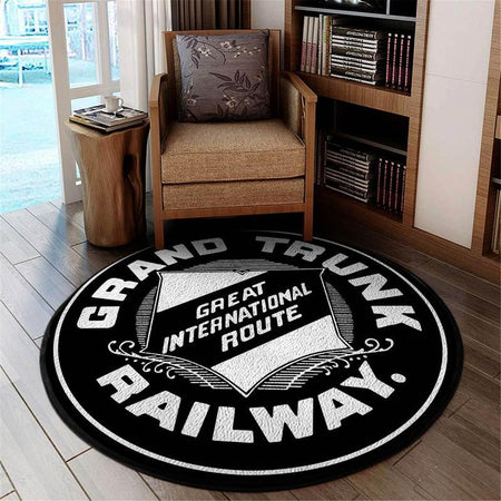 Chicago Living Room Round Mat Circle Rug Grand Trunk Western Railroad 05049