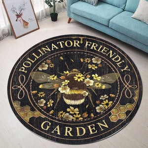 Bee Garden Living Room Round Mat Circle Rug 07044