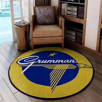 Grumman Logo Living Room Round Mat Circle Rug 05178