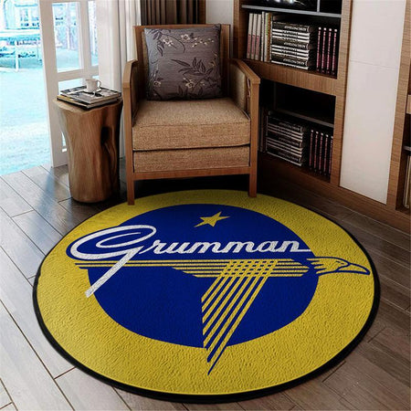 Grumman Logo Living Room Round Mat Circle Rug 05178