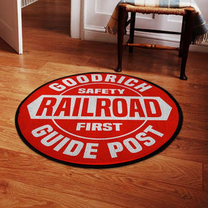 Goodrich Railroad Guide Post Living Room Round Mat Circle Rug 05188