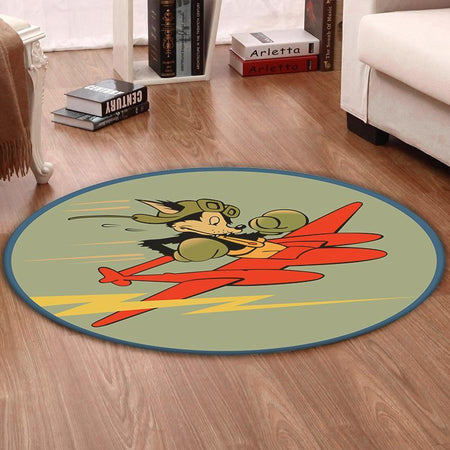 Aircraft Living Room Round Mat Circle Rug 428th Fighter Squadron 03069