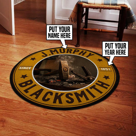 Personalized Blacksmith Living Room Round Mat Circle Rug 05425