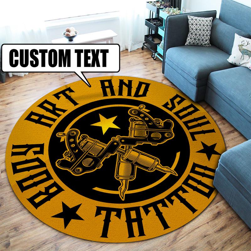 Personalized Tattoo Studio Living Room Round Mat Circle Rug 07180
