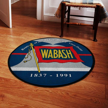 Wab Living Room Round Mat Circle Rug Wabash Railroad Wab 04473