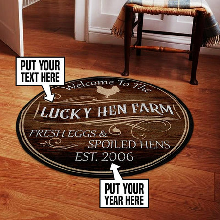 Personalized Welcome To The Farm Living Room Round Mat Circle Rug 05542