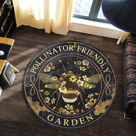 Bee Garden Living Room Round Mat Circle Rug 07044