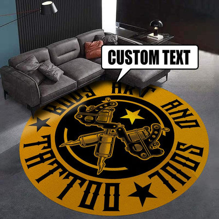 Personalized Tattoo Studio Living Room Round Mat Circle Rug 07180