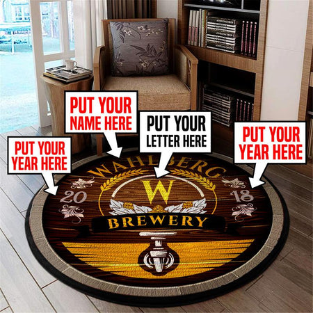 Personalized Brewery Living Room Round Mat Circle Rug 05810
