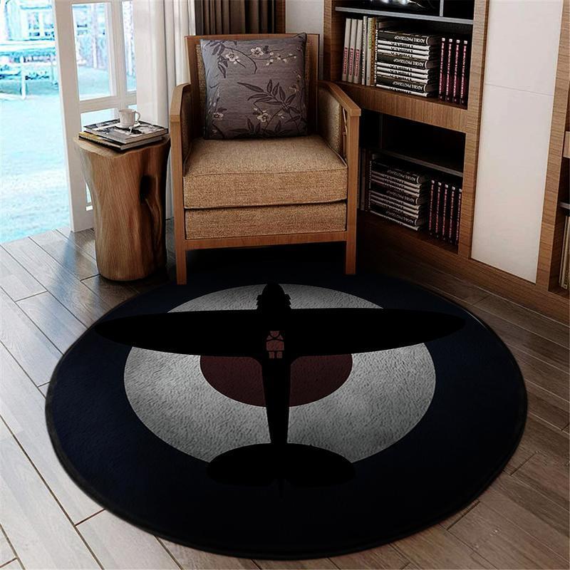 Supermarine Living Room Round Mat Circle Rug Supermarine Spitfire 04590