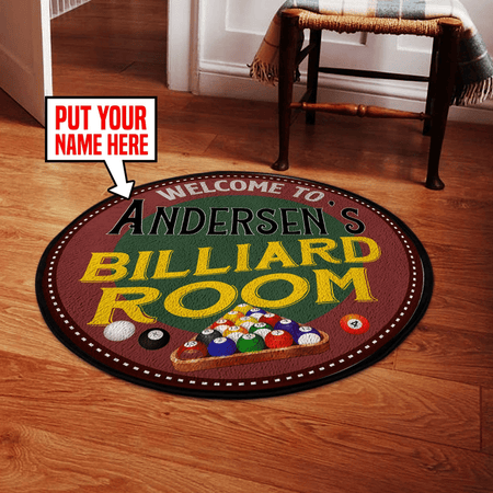 Personalized Billiard Room Living Room Round Mat Circle Rug 05774
