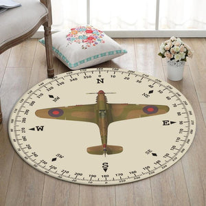 Hurricane Living Room Round Mat Circle Rug Hawker Hurricane 03503