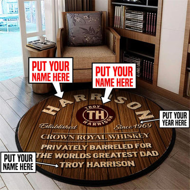 Personalized Whiskey Bar Living Room Round Mat Circle Rug 06106