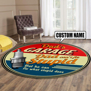 Personalized Garage Living Room Round Mat Circle Rug 07007