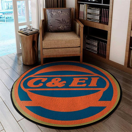 Ceir Living Room Round Mat Circle Rug Chicago & Eastern Illinois Railroad 04697