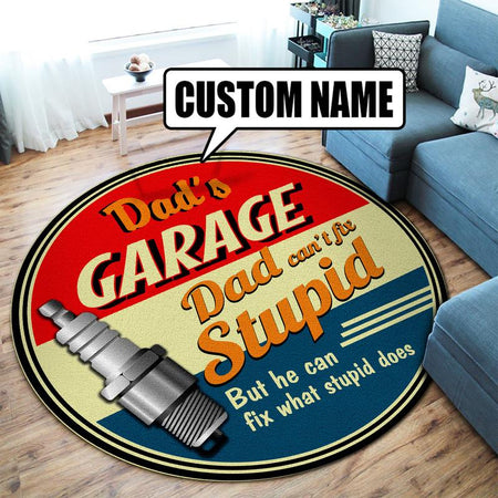 Personalized Garage Living Room Round Mat Circle Rug 07007