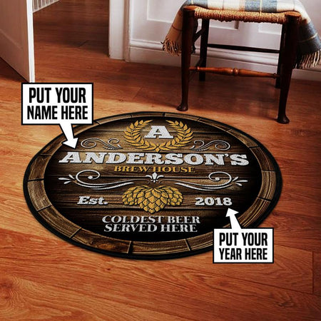 Personalized Brew House Living Room Round Mat Circle Rug 05754