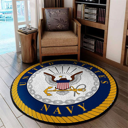 United States Us Navy Living Room Round Mat Circle Rug 05308