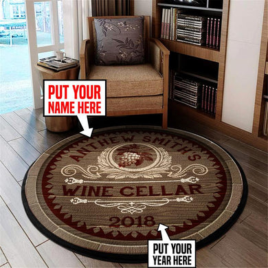 Personalized Wine Cellar Living Room Round Mat Circle Rug 05922