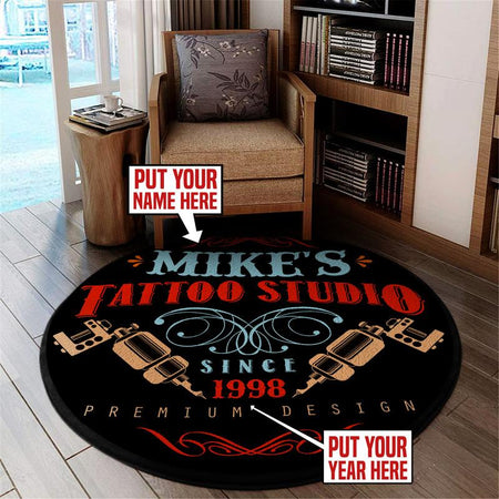 Personalized Tattoo Living Room Round Mat Circle Rug 05940