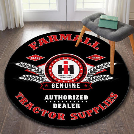 Farmall Tractor Living Room Round Mat Circle Rug 07392