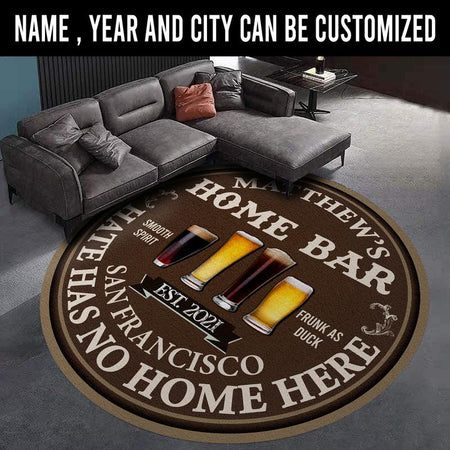 Personalized Home Bar Living Room Round Mat Circle Rug 07053