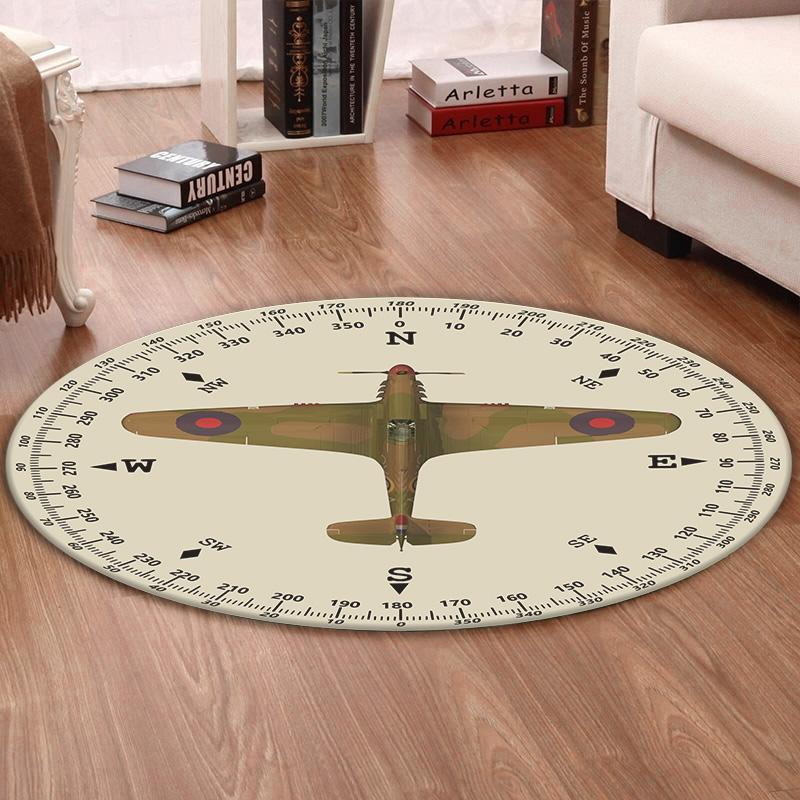 Hurricane Living Room Round Mat Circle Rug Hawker Hurricane 03503