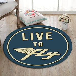 Aircraft Living Room Round Mat Circle Rug Aircraft 03633