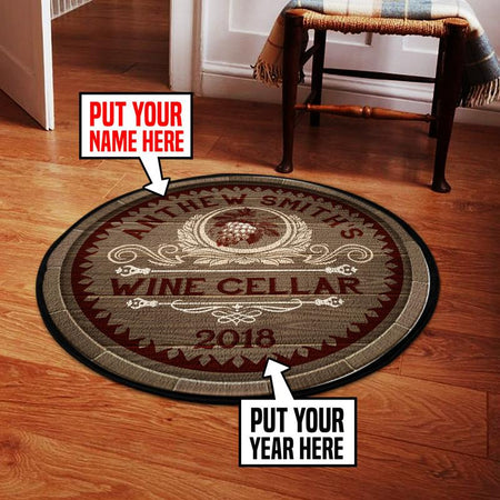 Personalized Wine Cellar Living Room Round Mat Circle Rug 05922