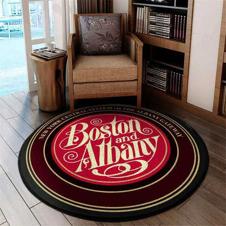 Bar Living Room Round Mat Circle Rug Boston & Albany Railroad 04802
