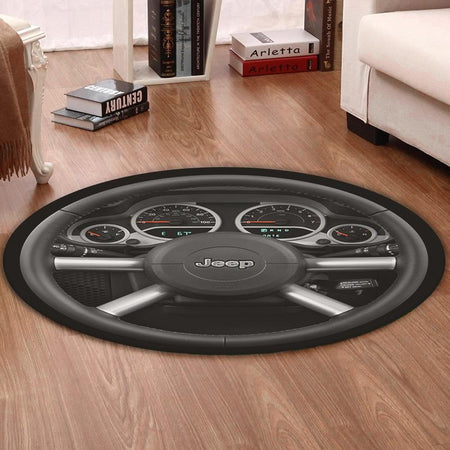 Jeep Living Room Round Mat Circle Rug Jeep 02072