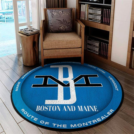 Bostonmaine Living Room Round Mat Circle Rug Bm Boston & Maine Railroad 04592