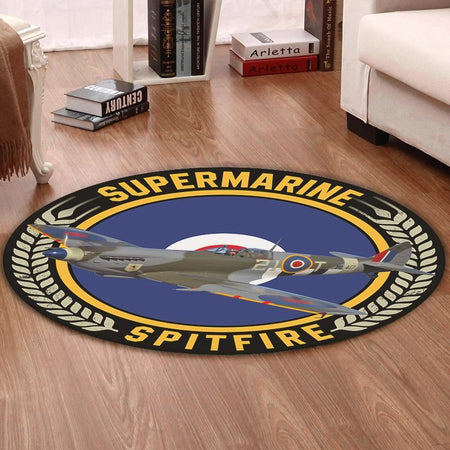Supermarine Living Room Round Mat Circle Rug Supermarine Spitfire 02768