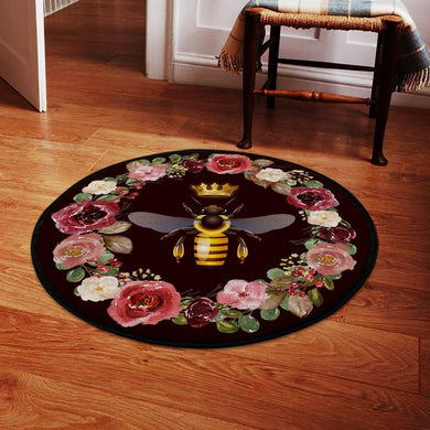 Queen Bee Living Room Round Mat Circle Rug 05504