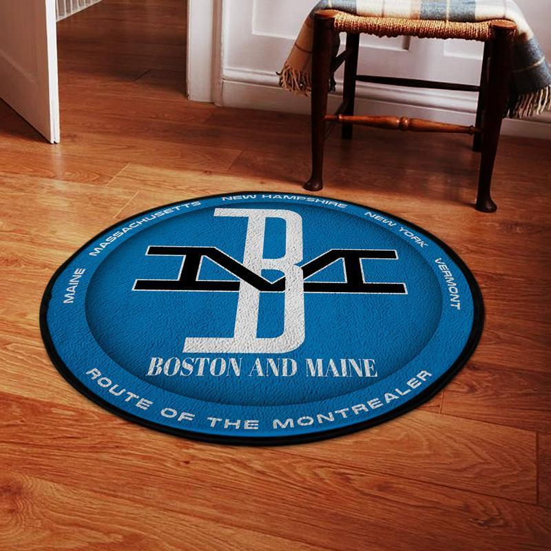 Bostonmaine Living Room Round Mat Circle Rug Bm Boston & Maine Railroad 04592