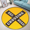 Railroad Crossing Living Room Round Mat Circle Rug 06687