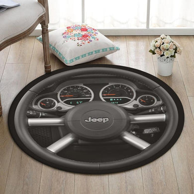 Jeep Living Room Round Mat Circle Rug Jeep 02072