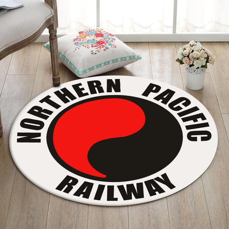 Northern Living Room Round Mat Circle Rug Northern Pacific Railway 04368