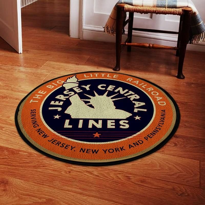 Jcrr Living Room Round Mat Circle Rug Jersey Central Railroad 04806