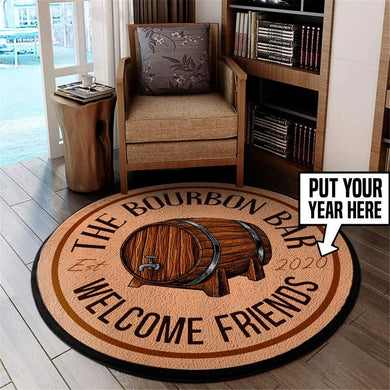 Personalized Bourbon Bar Living Room Round Mat Circle Rug 05746