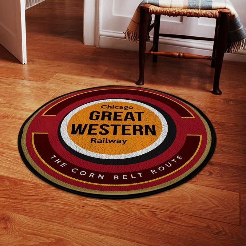 Chicago Living Room Round Mat Circle Rug Chicago Great Western Railroad 04695