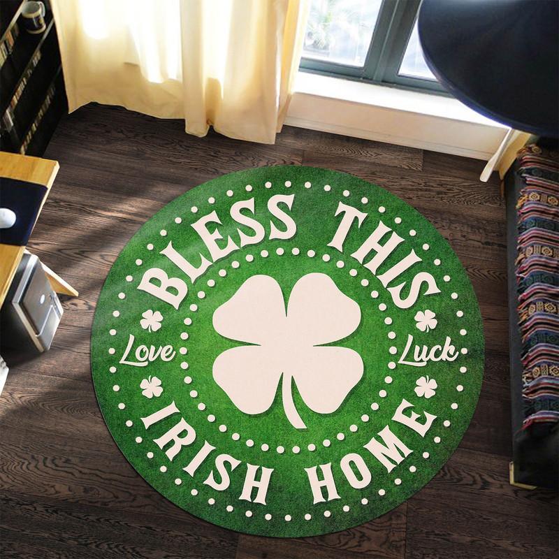 Bless This Irish Home Living Room Round Mat Circle Rug 06690