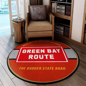Greenbay Living Room Round Mat Circle Rug Green Bay & Western Railroad 04658